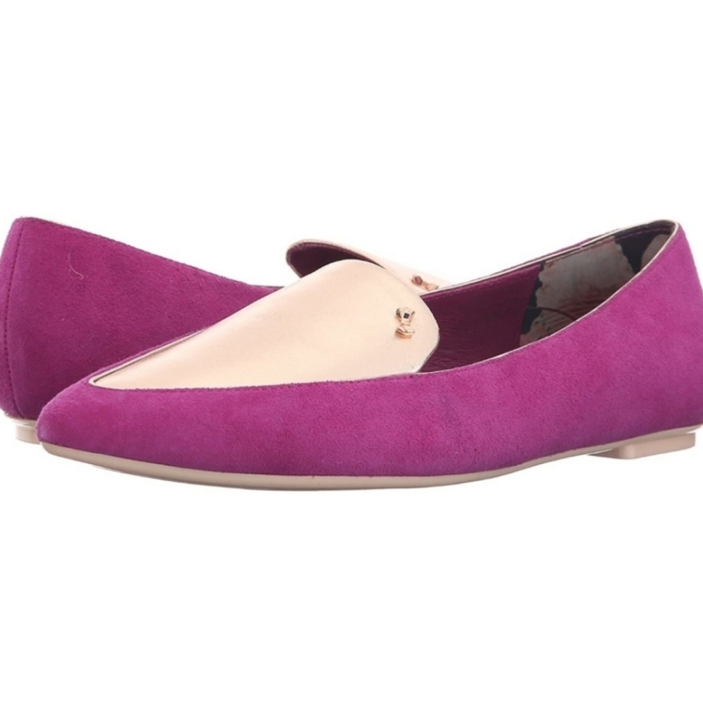 Ted Baker olshesky suede point toe flat pump shoe